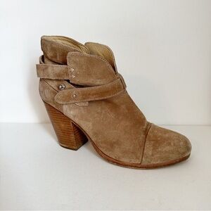 Rag & Bone Harrow Heeled Suede Tan Ankle Bootie - 9 (39)